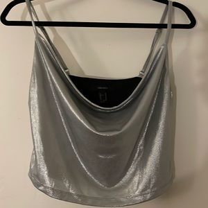 Silver Cowl Tank Top